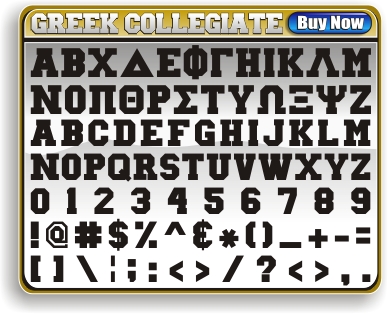 Greek Collegiate Font